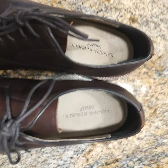 Banana Republic Brown Leather Shoes Size 10M Genuine Italian Leather - Picture 11 of 12